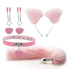 Luxurious Fox Cat Tail Plug Set with Ear Headband and Fuzzy Collar - Cosparty
