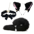 Luxurious Fox Cat Tail Set with Ear Headband and Lace Collar - Cosparty