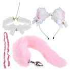 Luxurious Fox Cat Tail Set with Ear Headband and Lace Collar - Cosparty