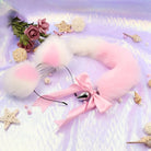 Luxurious Fox Tail Play Set with Handmade Cat Ears and Tail Plug - costume accessories