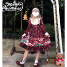 Luxurious Holiday Lolita Dress in Red or Green Org Instock New Condition - dress