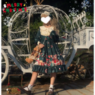 Luxurious Holiday Lolita Dress in Red or Green Org Instock New Condition - dress