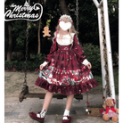 Luxurious Holiday Lolita Dress in Red or Green Org Instock New Condition - Cosparty