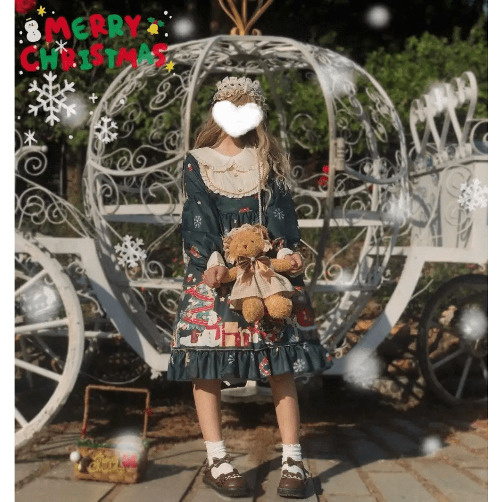 Luxurious Holiday Lolita Dress in Red or Green Org Instock New Condition - Cosparty