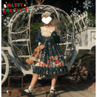 Luxurious Holiday Lolita Dress in Red or Green Org Instock New Condition - Cosparty