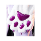 Luxurious Holographic Purple Paw Print Plush Scarf for Kawaii Kittens - scarf