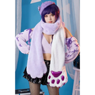 Luxurious Holographic Purple Paw Print Plush Scarf for Kawaii Kittens - scarf