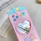 Luxurious Kiki & Lala iPhone Case with Heart Mirror in Pastel Colors - Cosparty