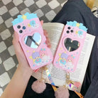 Luxurious Kiki & Lala iPhone Case with Heart Mirror in Pastel Colors - Cosparty