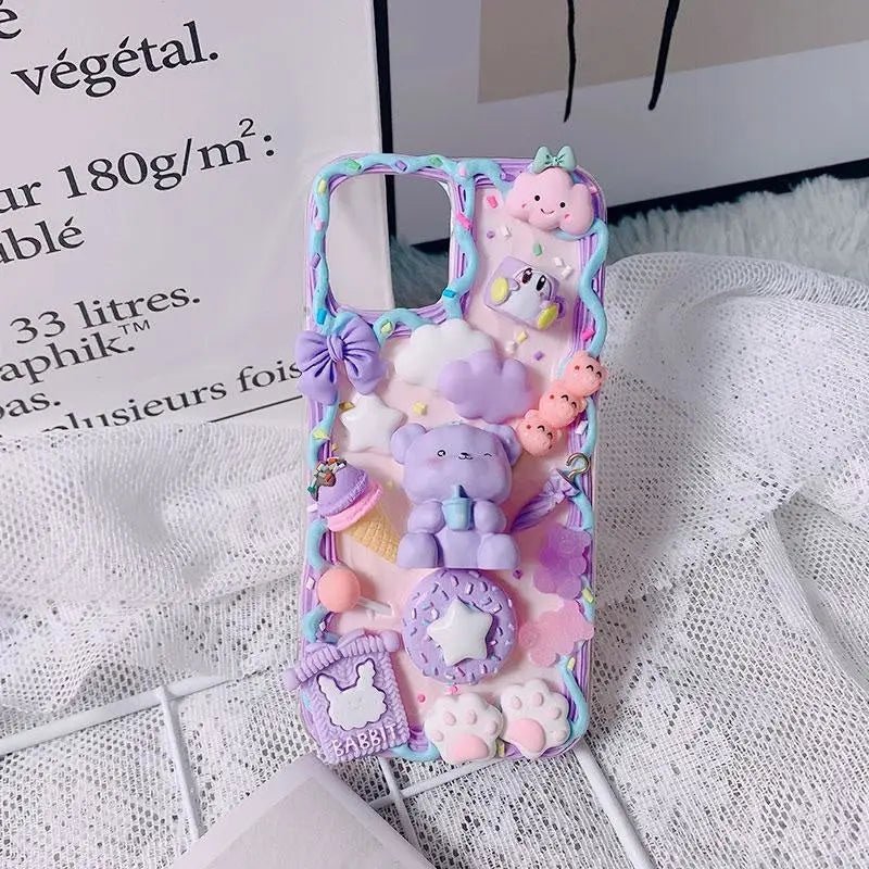 Luxurious Lavender Baby Bear iPhone Case with Sweet Details - Cosparty