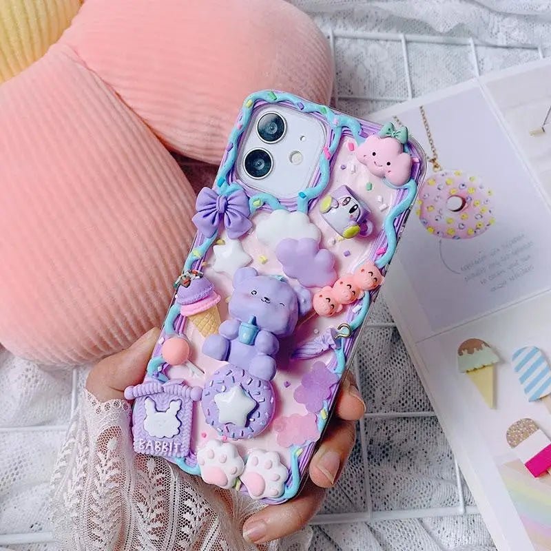 Luxurious Lavender Baby Bear iPhone Case with Sweet Details - Cosparty