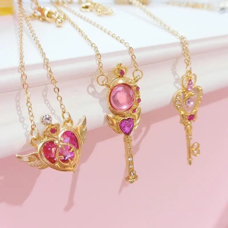 Luxurious Magical Girl Inspired Sailor Moon and Card Captor Sakura Necklaces - necklace