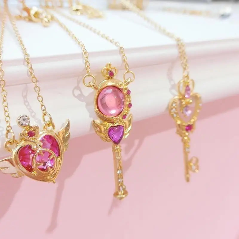 Luxurious Magical Girl Inspired Sailor Moon and Card Captor Sakura Necklaces - necklace