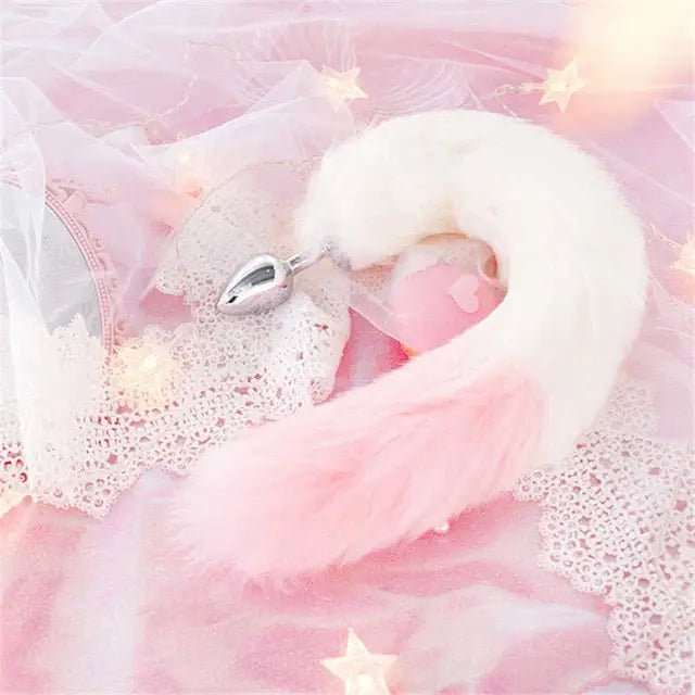 Luxurious Milky Pastel Fox Tail in Vegan Fur - Cosparty