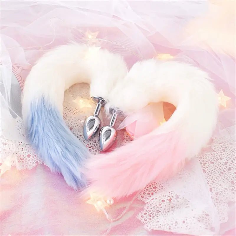 Luxurious Milky Pastel Fox Tail in Vegan Fur - Cosparty