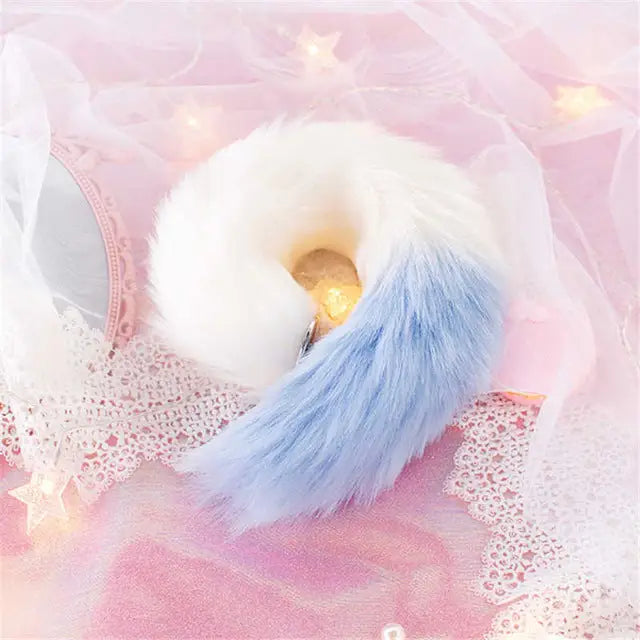 Milky Pastel Luxury Fox Tail Plug Kitten Puppy Tails Fluffy Furry Petplay Kink Toy