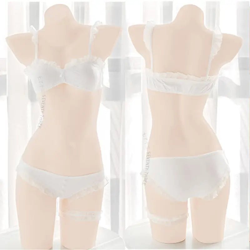 Luxurious Pink and White Chiffon Lingerie Dress - Cosparty