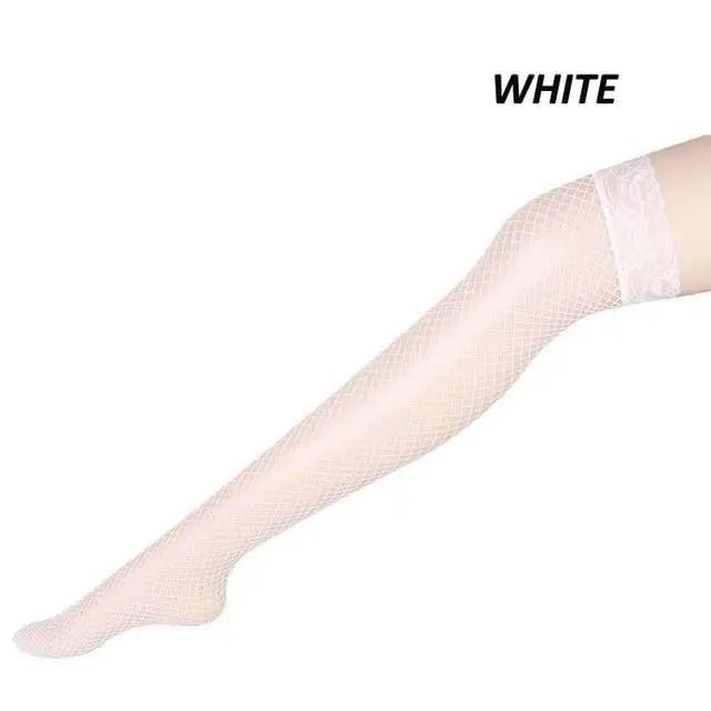 Luxurious Pink Fishnet Stockings with Lace Garter Details - Cosparty