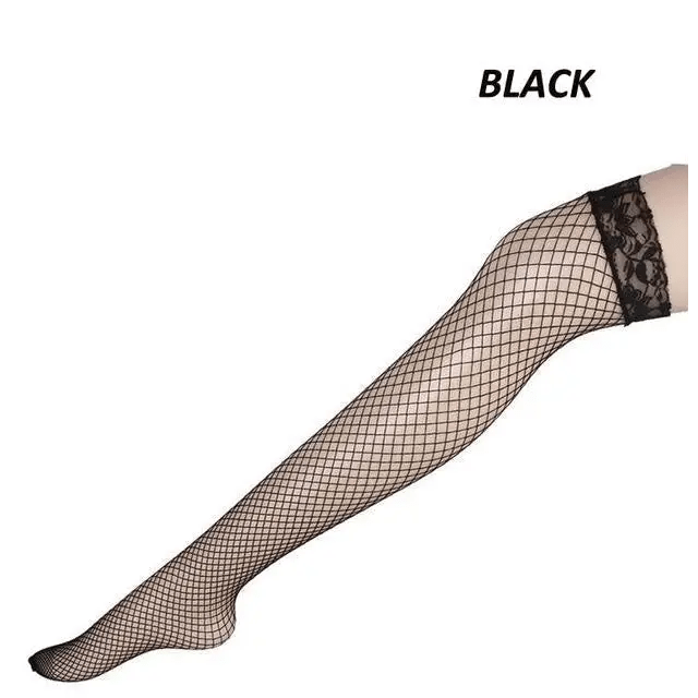 Luxurious Pink Fishnet Stockings with Lace Garter Details - Cosparty