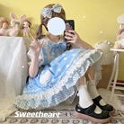 Luxurious Polkadot Suspender Lolita Skirt with Elastic Waist - Cosparty