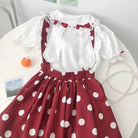 Luxurious Polkadot Suspender Lolita Skirt with Elastic Waist - skirt