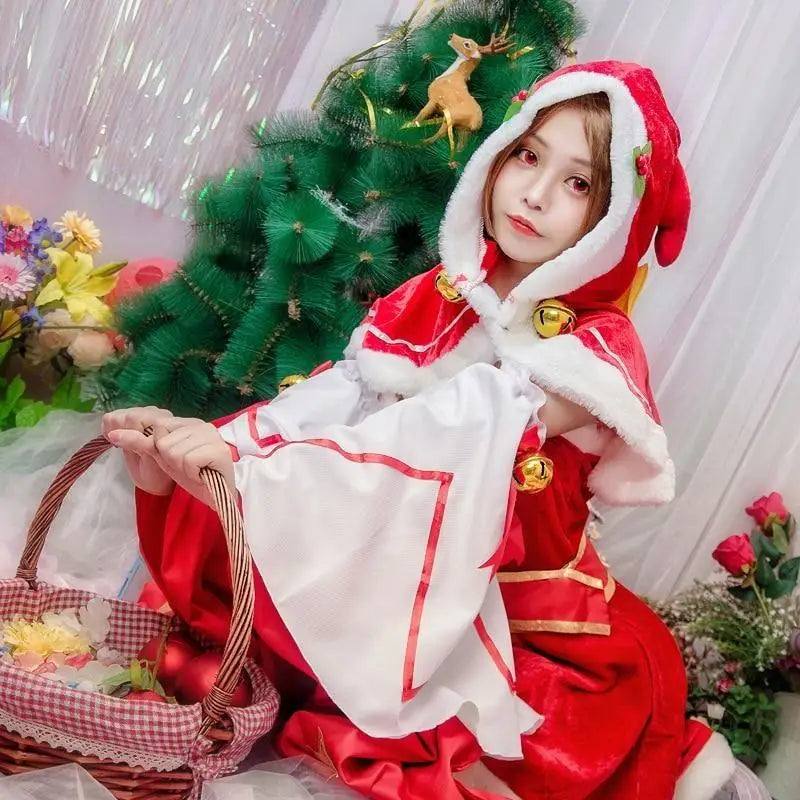 Luxurious Santa Clause Kimono Cosplay Set for 80-85cm Bust and Waist - holiday set