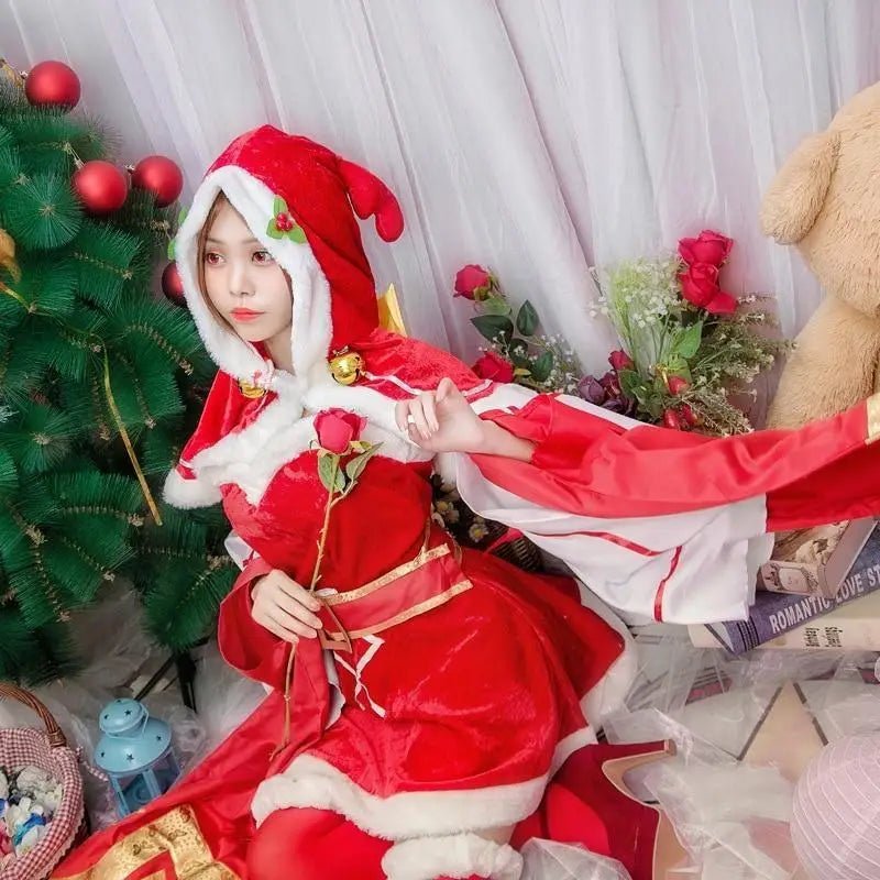 Luxurious Santa Clause Kimono Cosplay Set for 80 - 85cm Bust and Waist - Cosparty