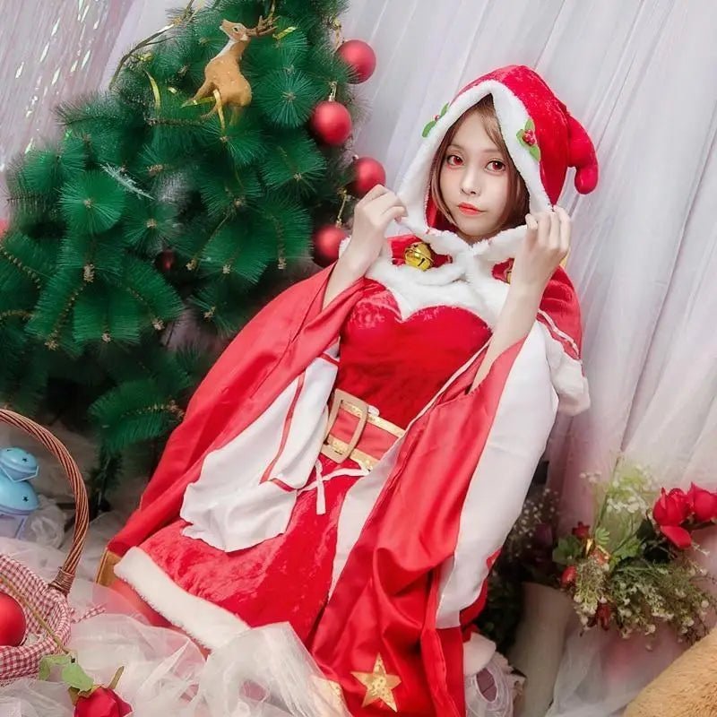 Luxurious Santa Clause Kimono Cosplay Set for 80 - 85cm Bust and Waist - Cosparty