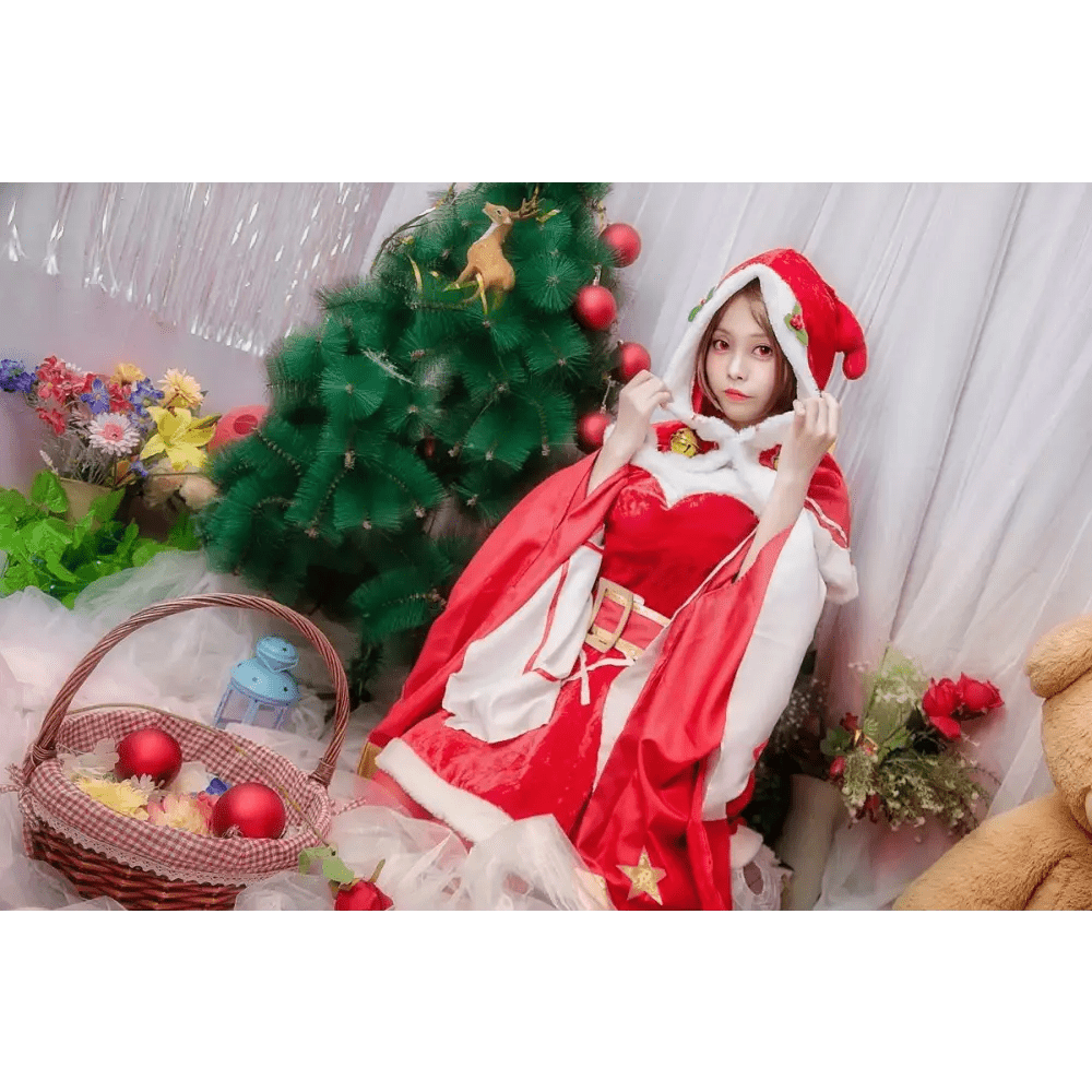 Luxurious Santa Clause Kimono Cosplay Set for 80 - 85cm Bust and Waist - Cosparty