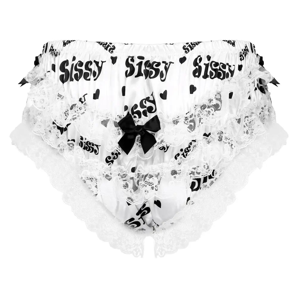 Luxurious Satin Sissy Panties with Ruffle Lace Trim - underwear