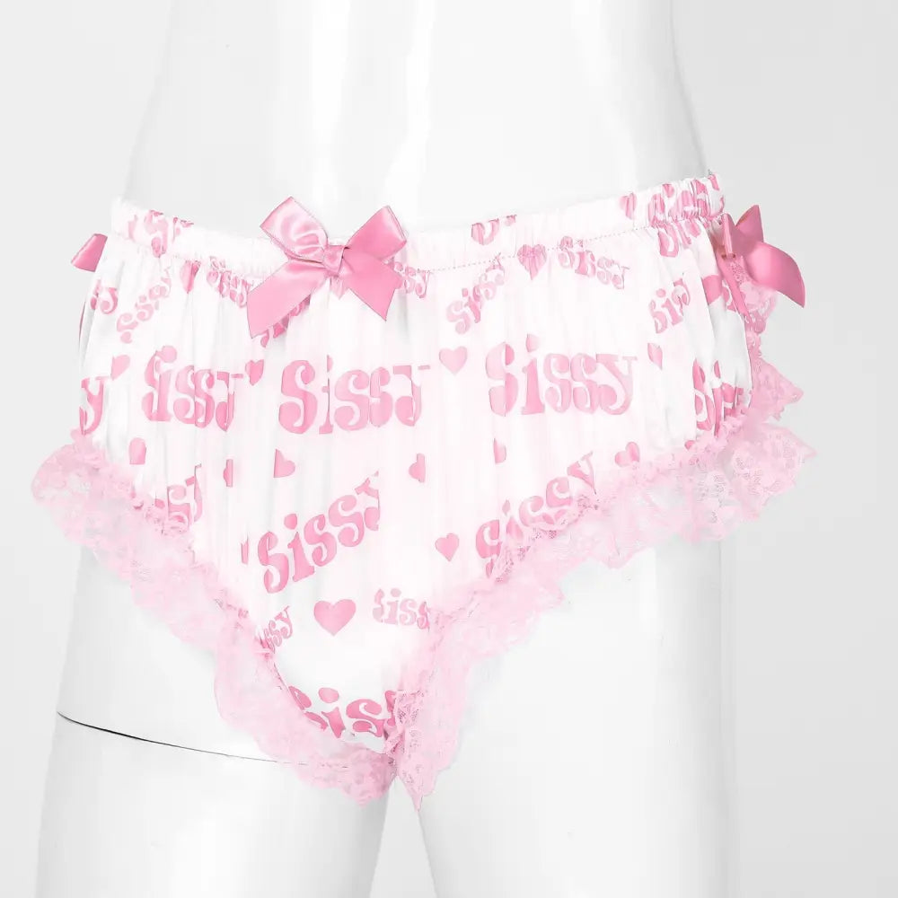 Luxurious Satin Sissy Panties with Ruffle Lace Trim - underwear