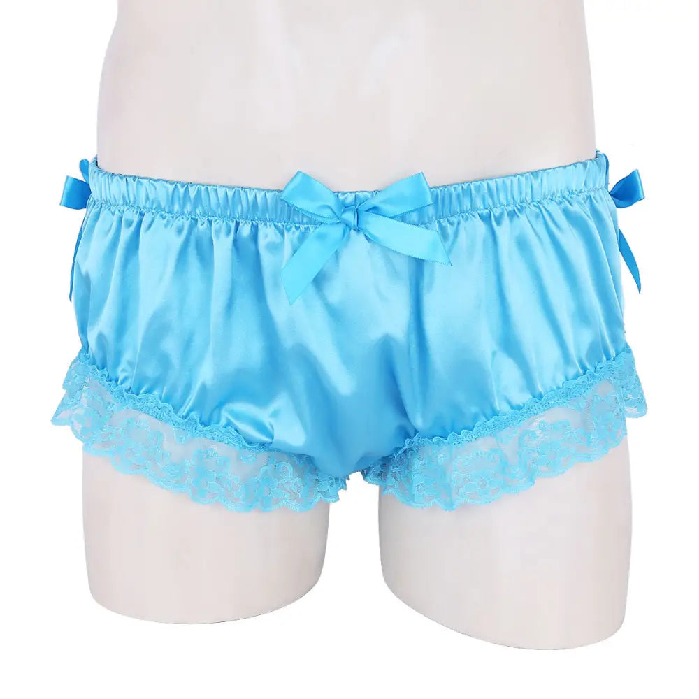 Luxurious Satin Sissy Panties with Ruffle Lace Trim - underwear