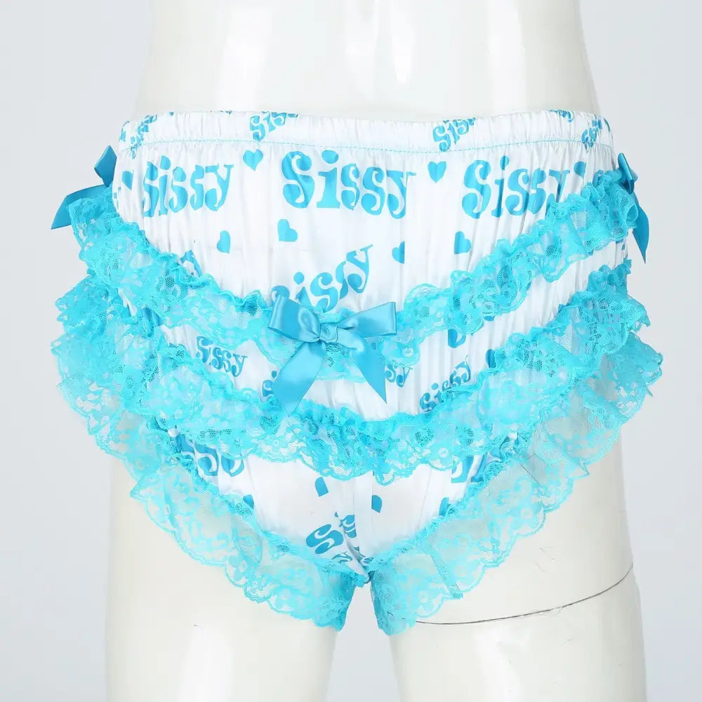 Luxurious Satin Sissy Panties with Ruffle Lace Trim - underwear