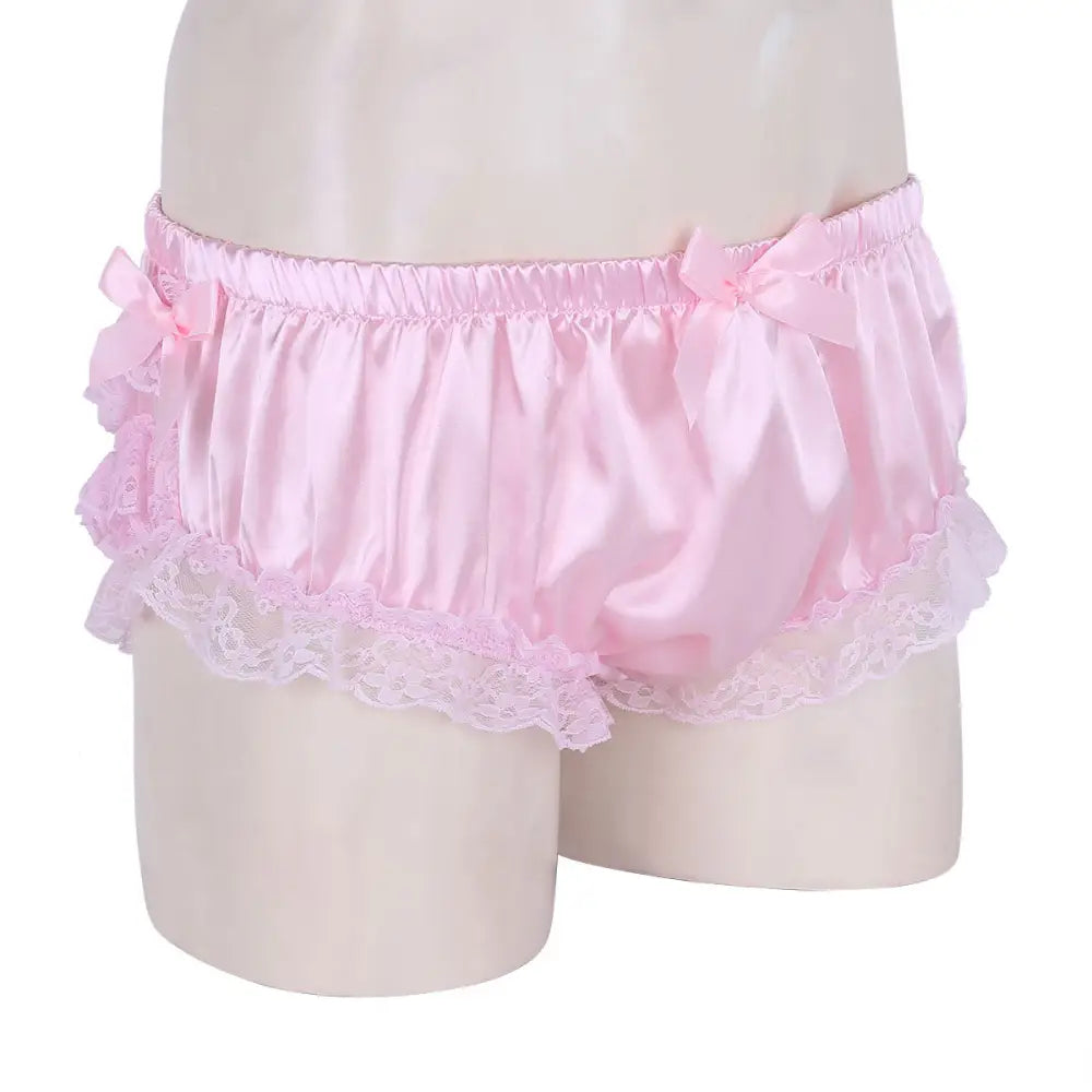 Luxurious Satin Sissy Panties with Ruffle Lace Trim - underwear