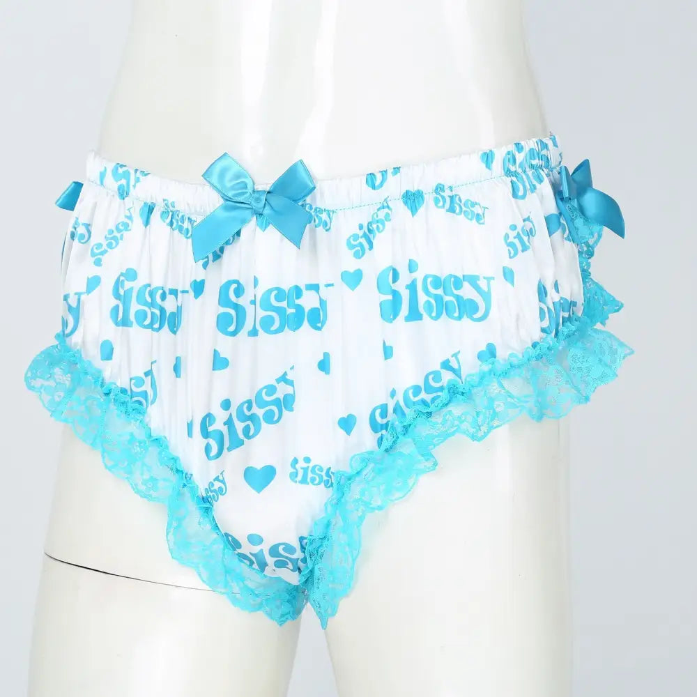 Luxurious Satin Sissy Panties with Ruffle Lace Trim - underwear