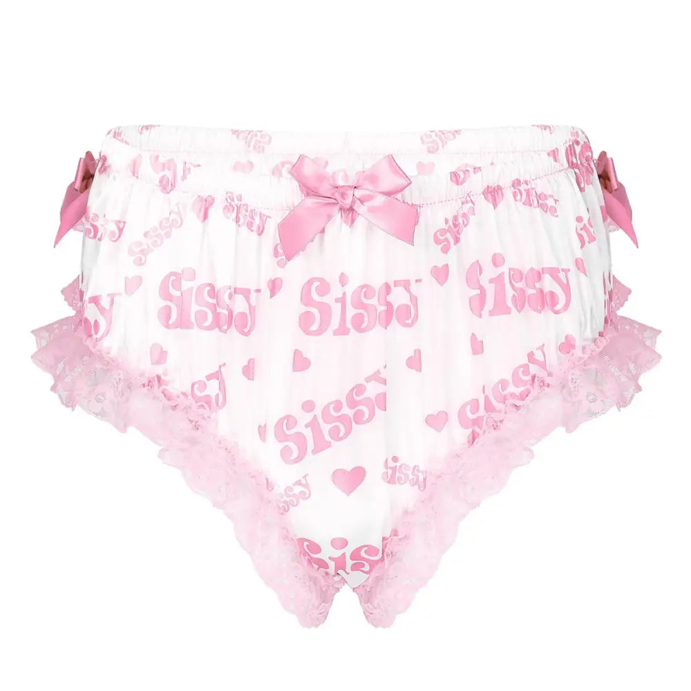 Luxurious Satin Sissy Panties with Ruffle Lace Trim - Pink Sissy / M - underwear