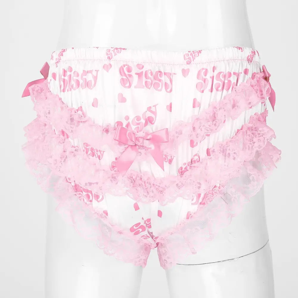 Luxurious Satin Sissy Panties with Ruffle Lace Trim - underwear