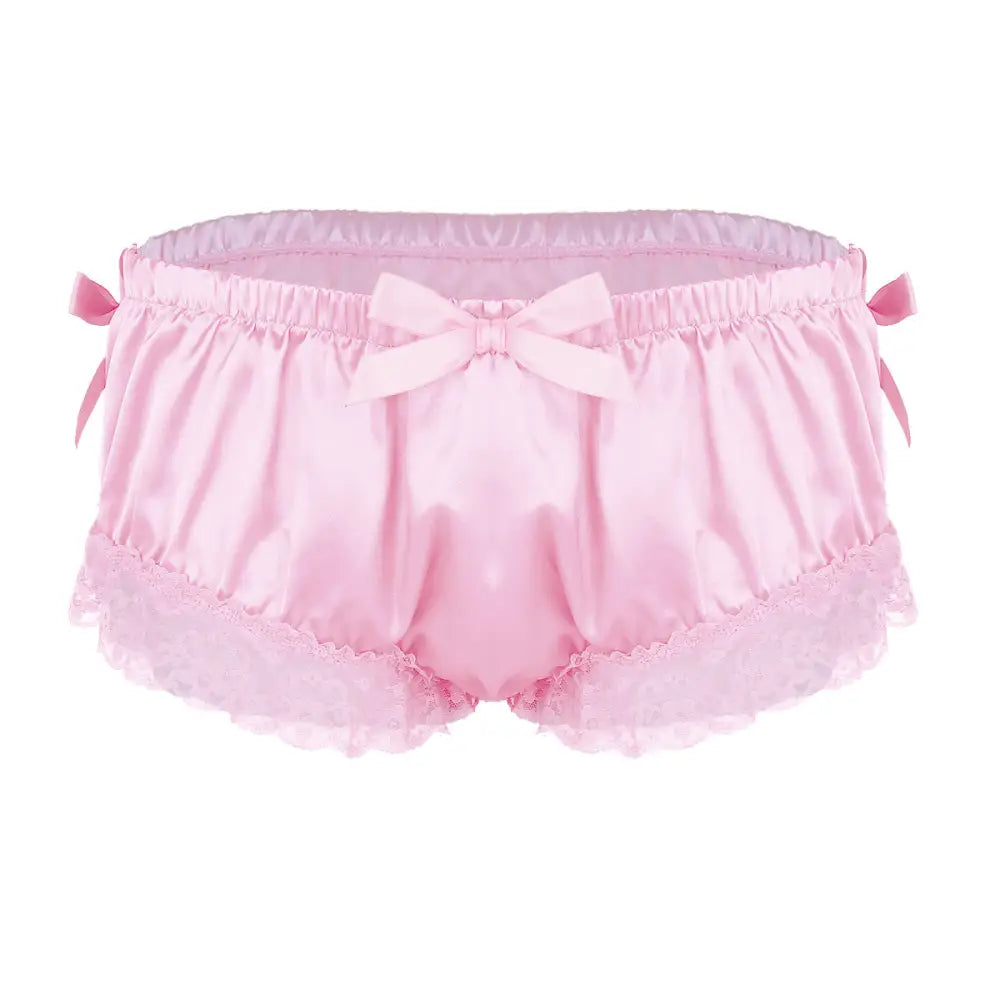 Luxurious Satin Sissy Panties with Ruffle Lace Trim - underwear