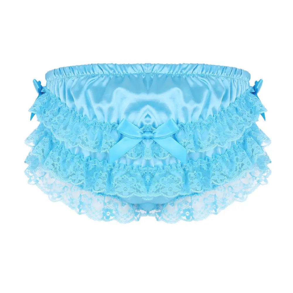 Luxurious Satin Sissy Panties with Ruffle Lace Trim - underwear