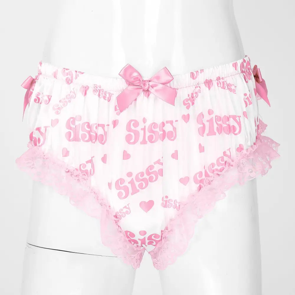 Luxurious Satin Sissy Panties with Ruffle Lace Trim - underwear