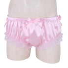 Luxurious Satin Sissy Panties with Ruffle Lace Trim - underwear