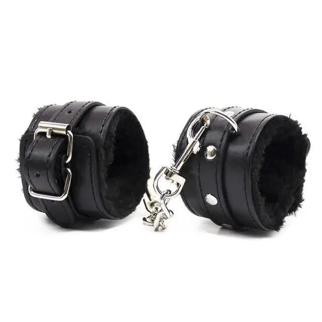 Luxurious Sensation Black Handcuffs for Partner’s Dominance - Cosparty