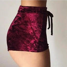 Luxurious Velvet Velour Shorts in Pink or Red for Ultimate Comfort - Cosparty