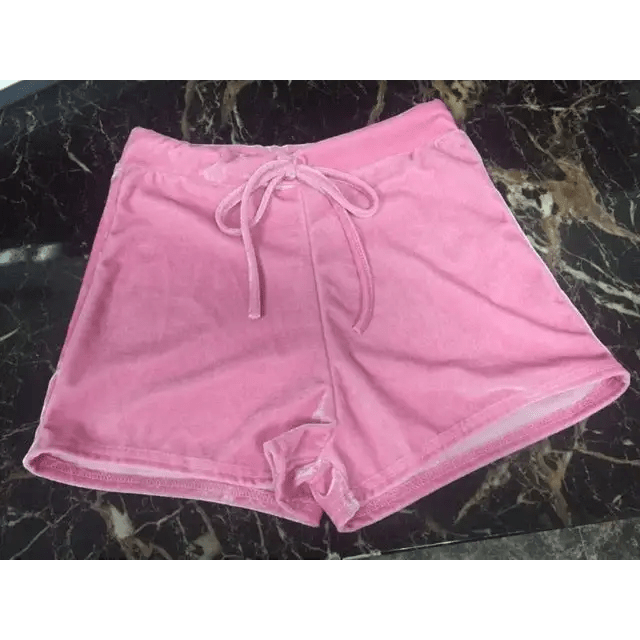 Luxurious Velvet Velour Shorts in Pink or Red for Ultimate Comfort - Cosparty