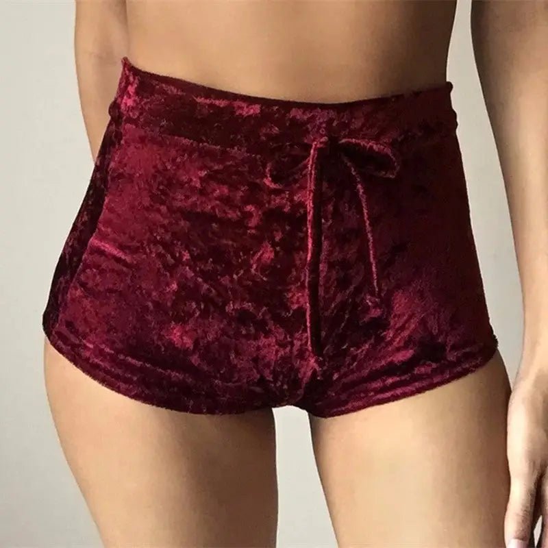 Luxurious Velvet Velour Shorts in Pink or Red for Ultimate Comfort - Cosparty