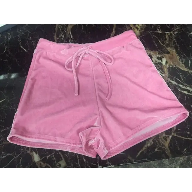 Luxurious Velvet Velour Shorts in Pink or Red for Ultimate Comfort - Shorts