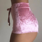 Luxurious Velvet Velour Shorts in Pink or Red for Ultimate Comfort - Cosparty