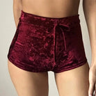 Luxurious Velvet Velour Shorts in Pink or Red for Ultimate Comfort - Red / S - Shorts