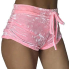 Luxurious Velvet Velour Shorts in Pink or Red for Ultimate Comfort - Cosparty
