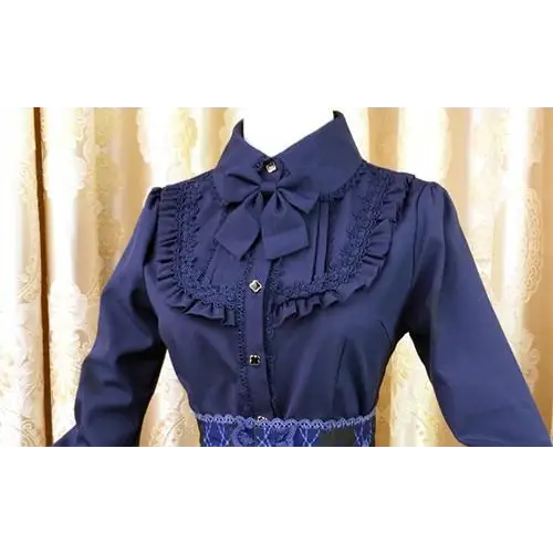 Traditional Lolita Collar Blouse Long Sleeve Peter Pan Button Up EGL Classic Lolita Girl Fashion